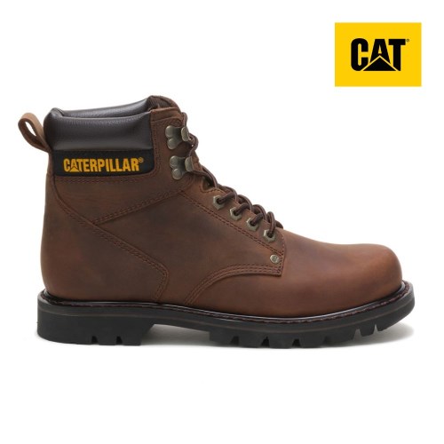 CAT Second Shift Men's Work Boots Dark Brown (AU N-823) Australia